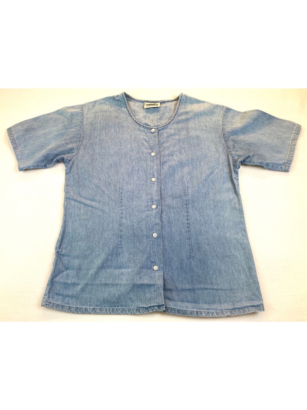 Northern Reflections Vintage Blouse Scoop Neckline Short Sleeve